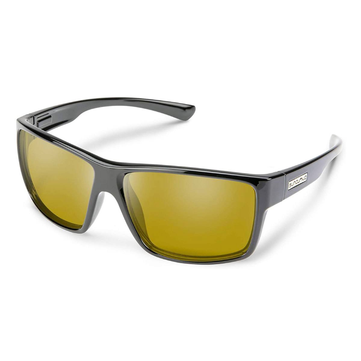 Suncloud Hawthorne Sunglasses Black Frame Polarized Yellow
