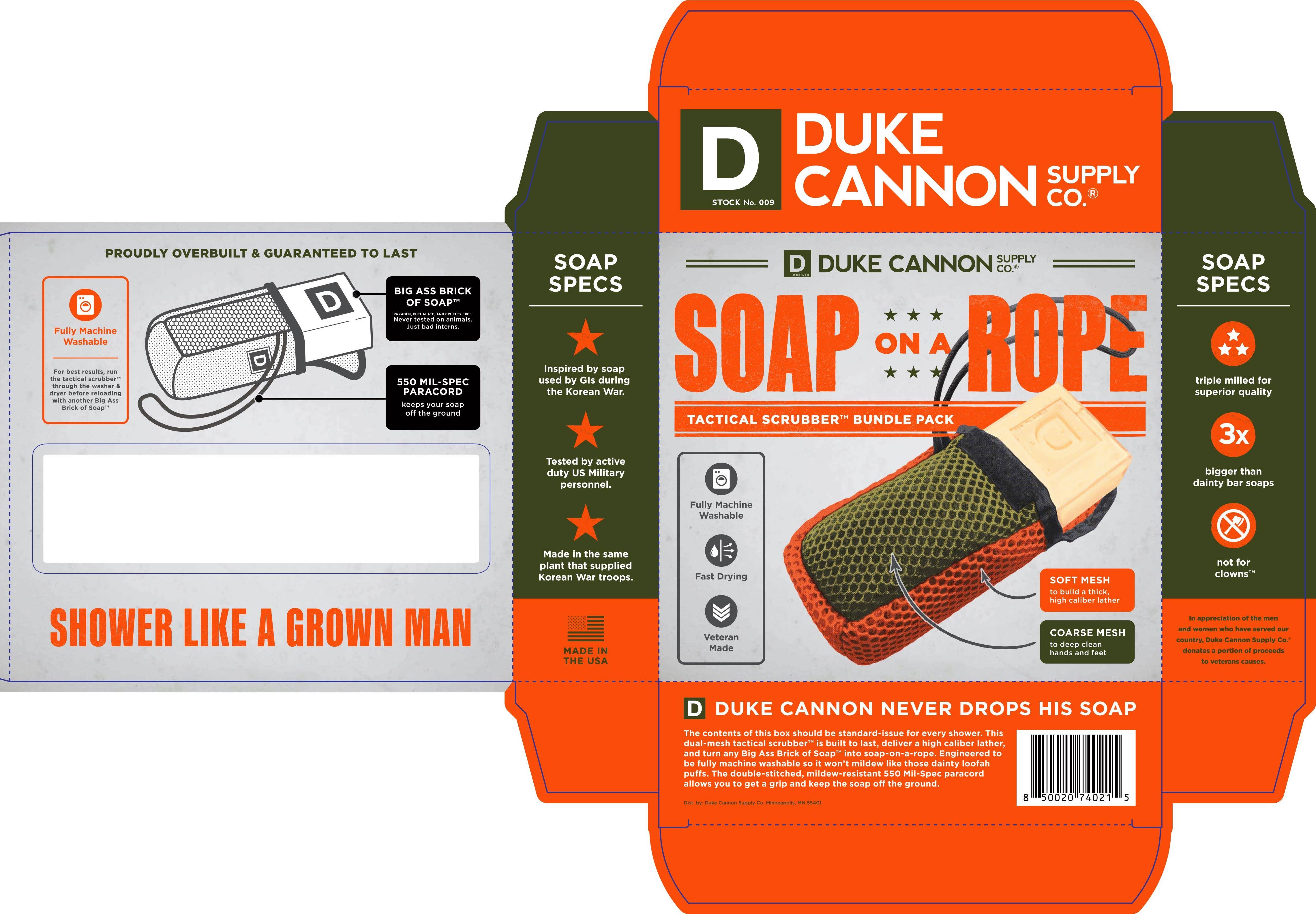 Duke Cannon Supply Co. Tactical Scrubber, Soap On A Rope, Bundle Pack