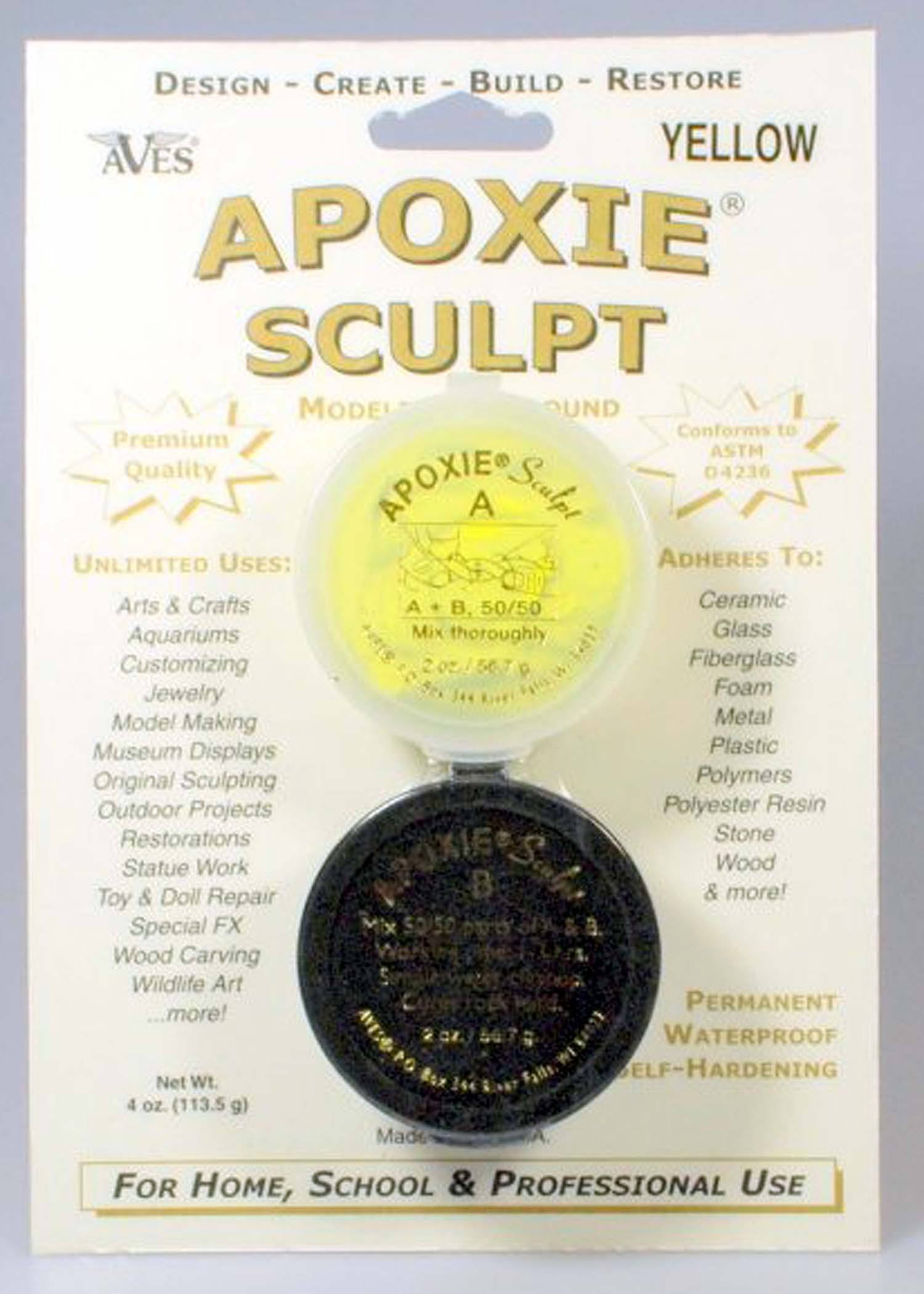Aves Apoxie Sculpt Yellow 2-Part Self-Hardening Modeling Compound 1/4 lb AS14YEL