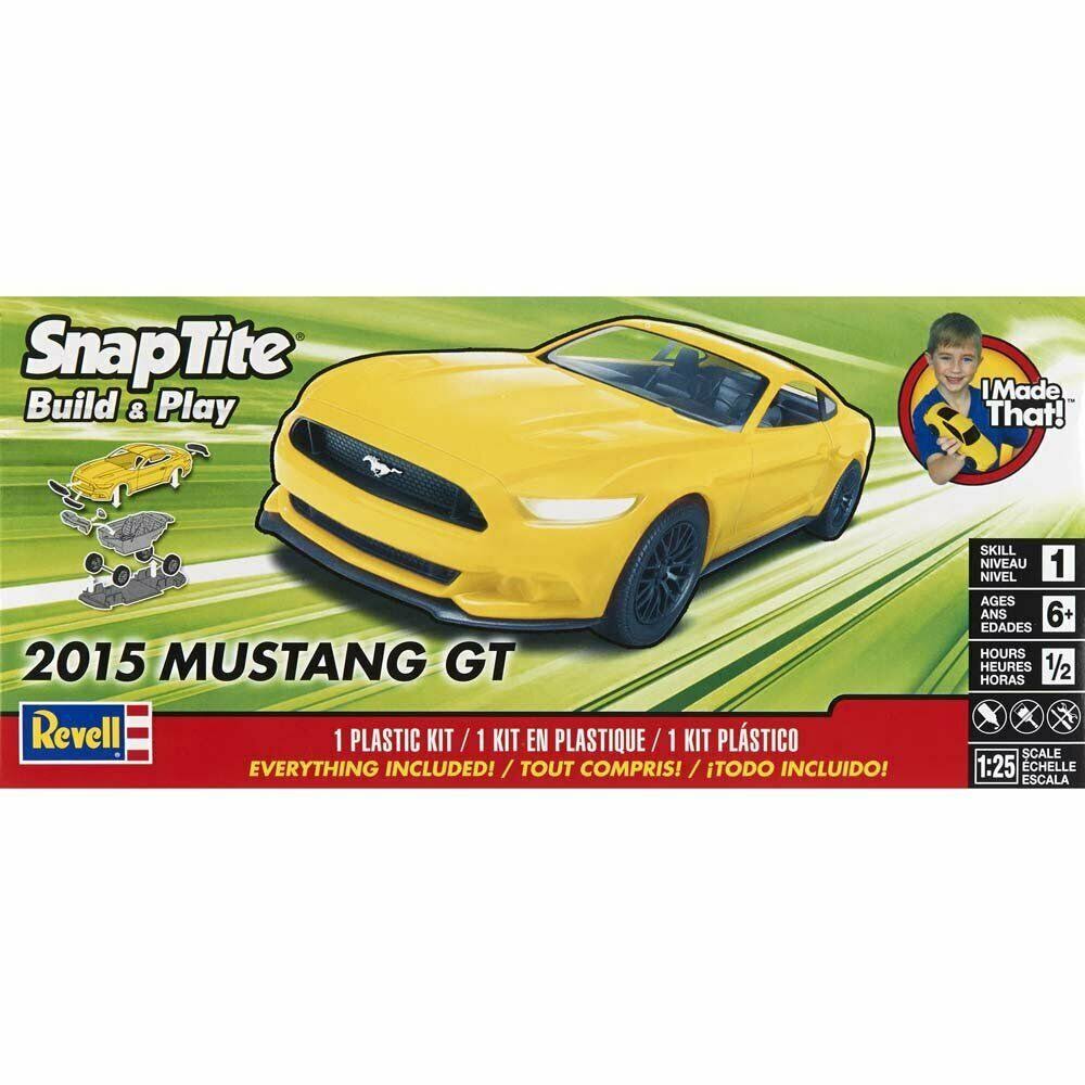 Revell 2015 Ford Mustang GT Model Car Kit - Yellow, 1/25 scale