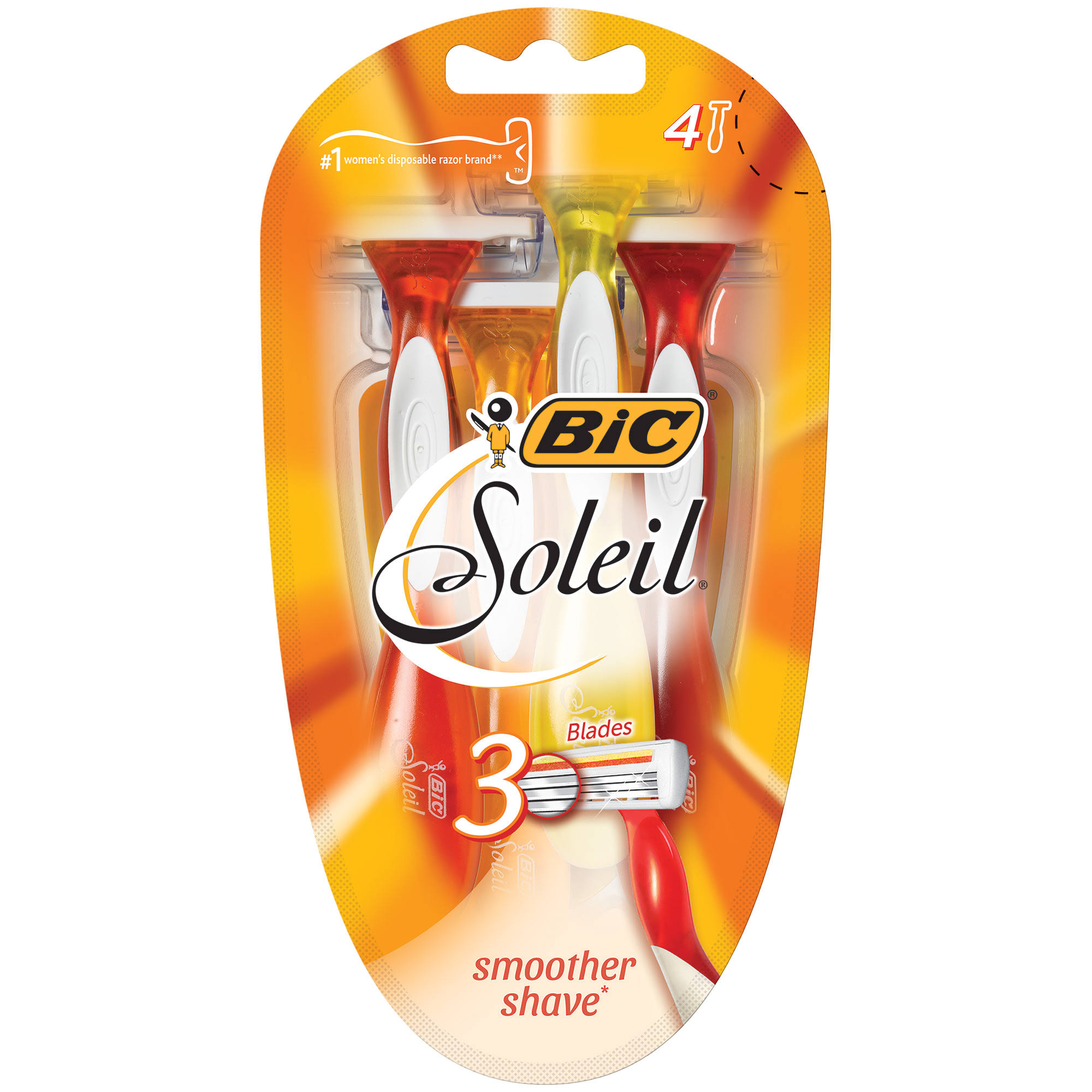 Bic Soleil 3 Blades Razor - 4ct, Disposable