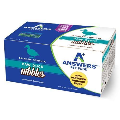 Answers Detailed Formula Raw Duck Frozen Dog Food, Nibbles, 2.2-lb