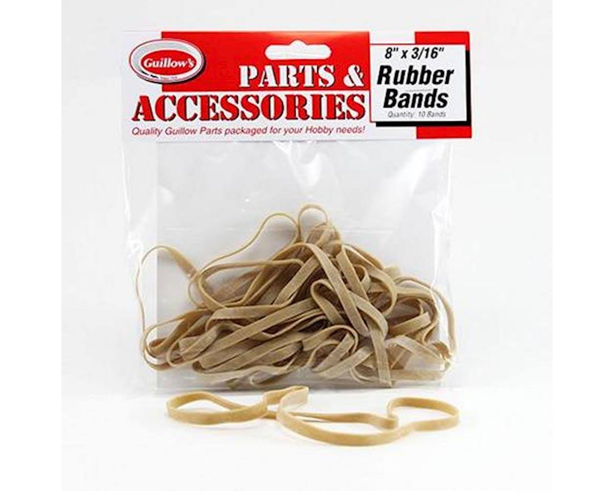 Guillows Rubber Bands - 8" X 3/16", 10ct