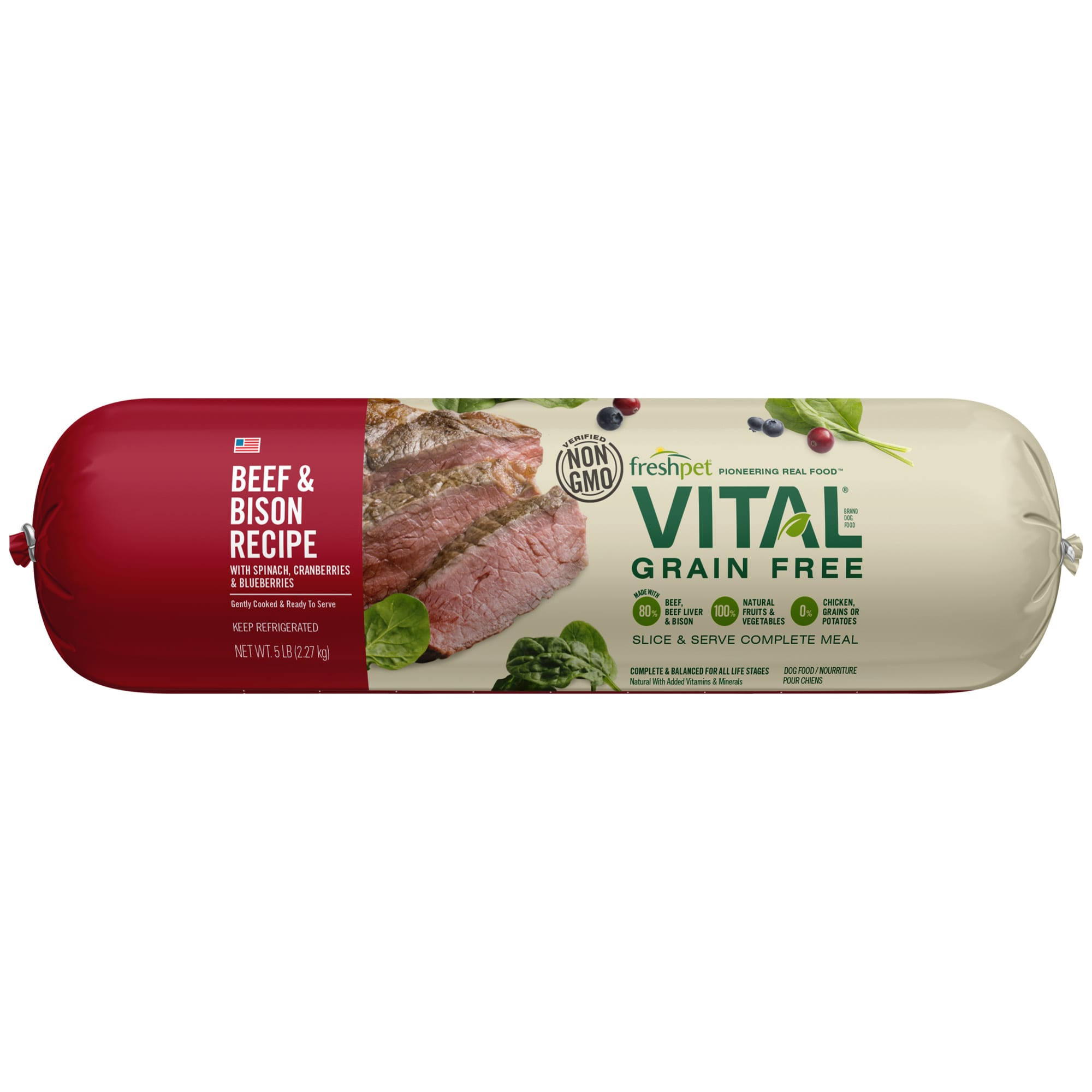Freshpet Vital Grain Free Adult Dog Food - Beef & Bison Recipe