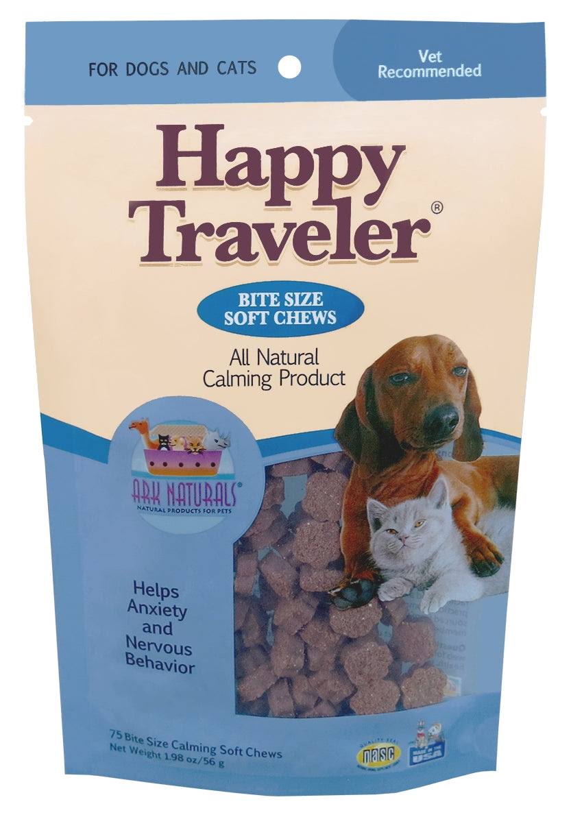 Ark Naturals Happy Traveler Calming Dog and Cat Chews - 75 Chewable Wafers