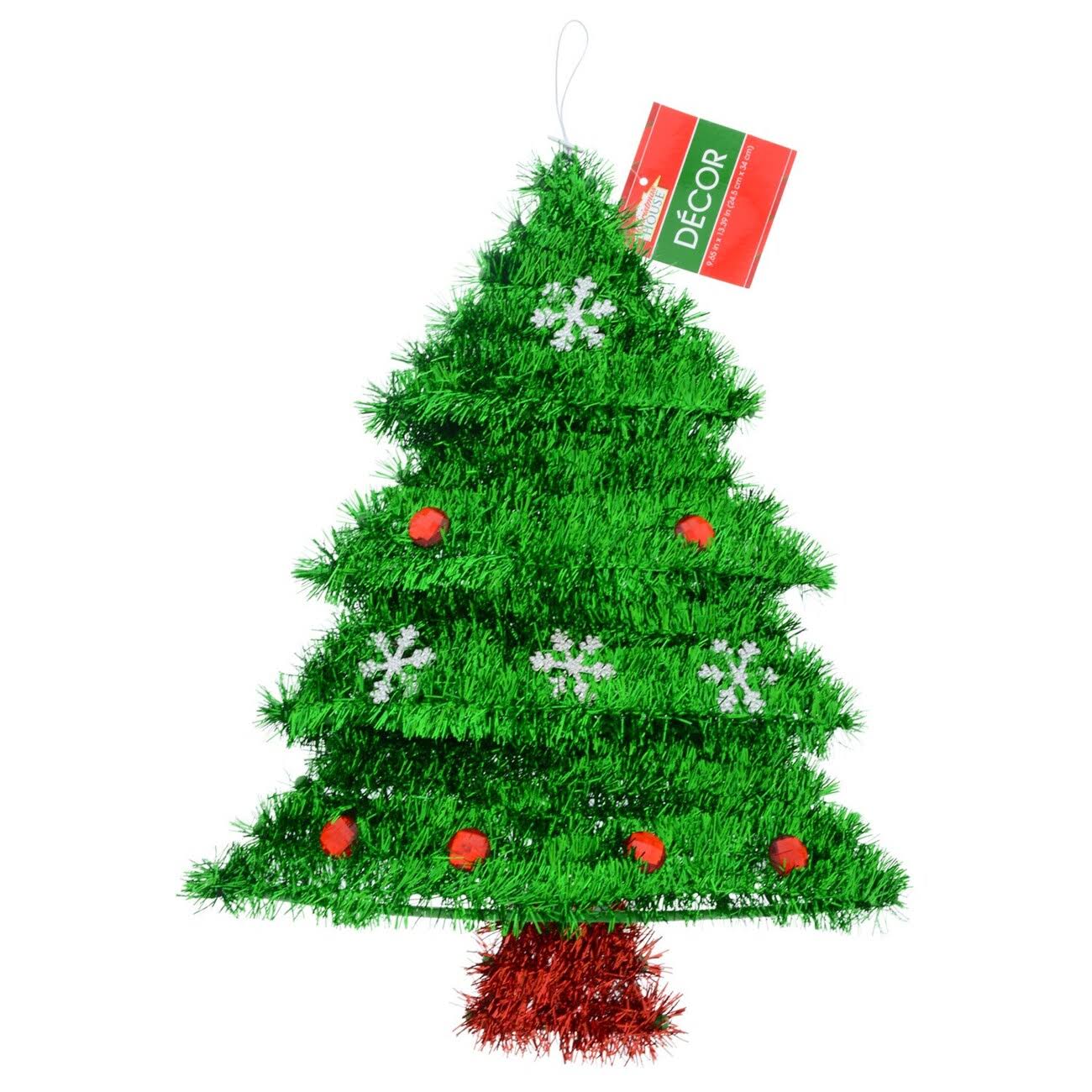 Christmas House Tinsel Tree with Ornaments