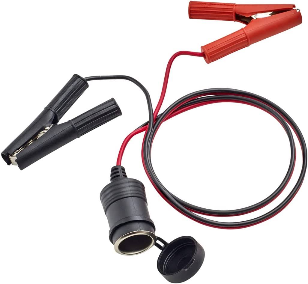 Roadpro Battery Clip On and Cigarette Lighter Adapter - Red/Black