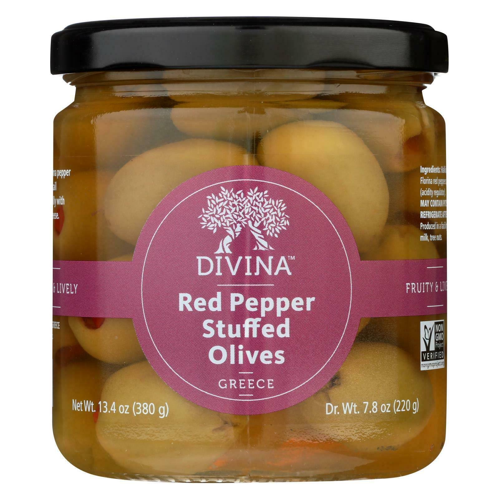 Divina Olives Stuffed With Sweet Peppers - 220g
