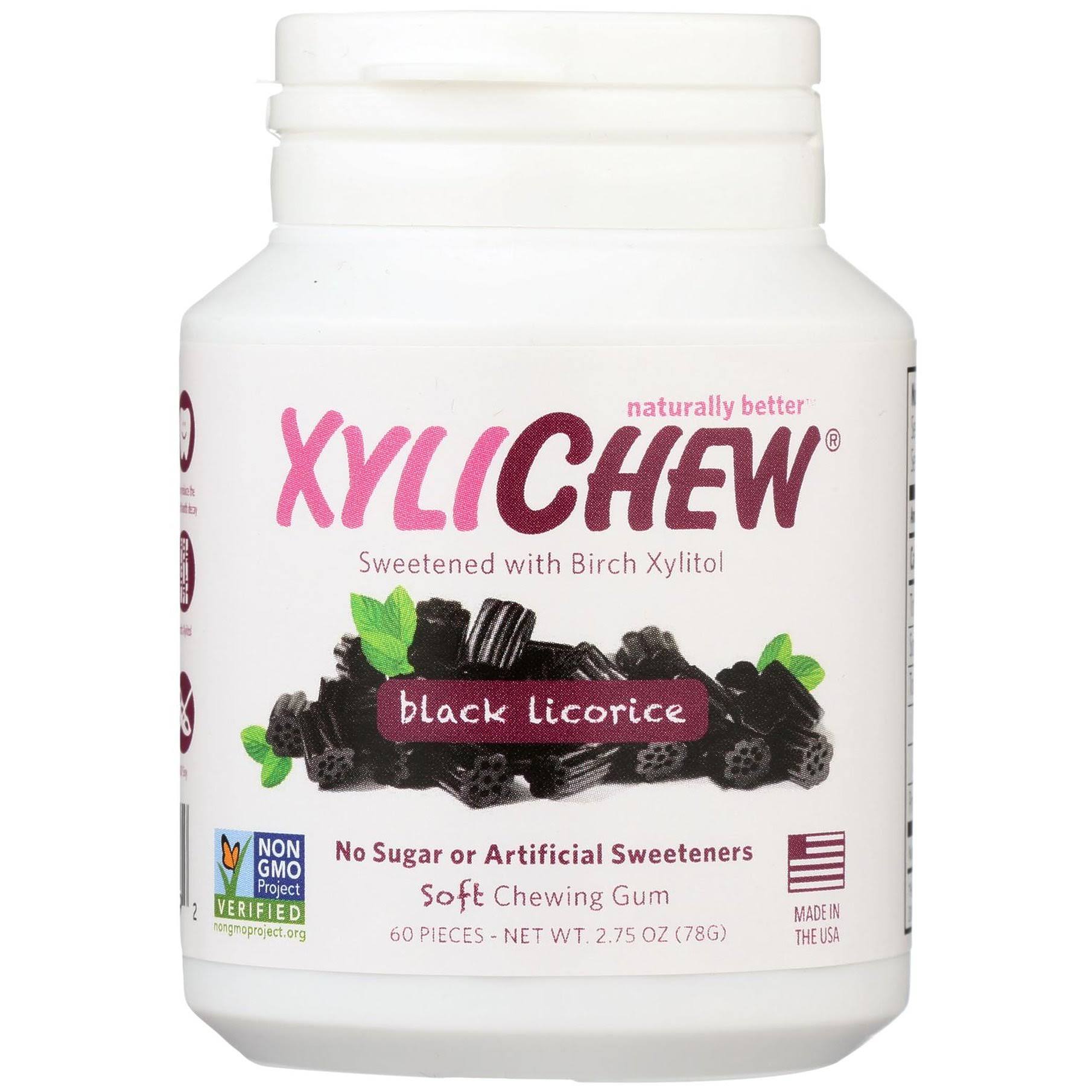 Xylichew Naturally Better Chewing Gum - Black Licorice, 60ct