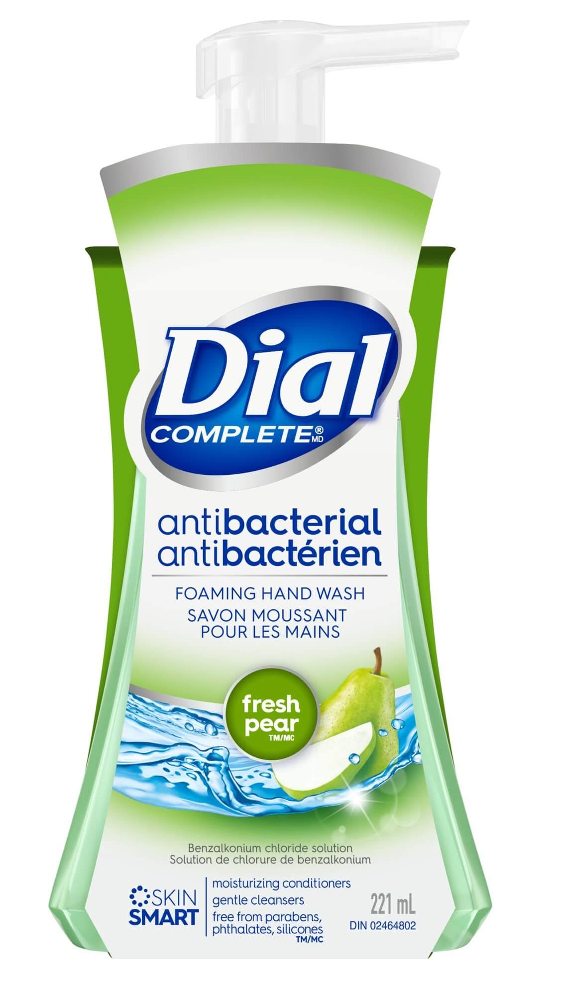 Dial Complete Antibacterial Foaming Hand Wash Pump, Fresh Pear, 221 ml