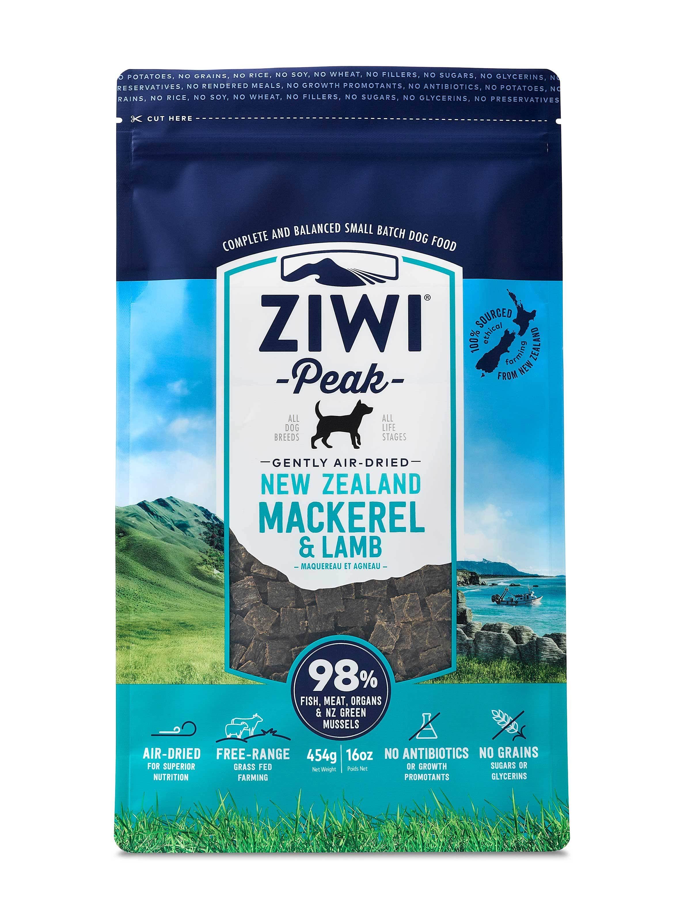 Ziwi Peak Air Dried Dog Food - Mackerel and Lamb, 16oz