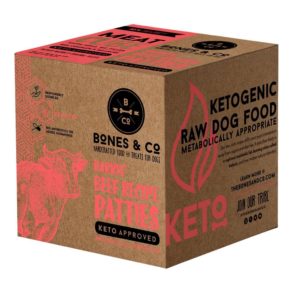 Bones & Co Frozen Barkin' Beef Recipe - 18 lb - Cube