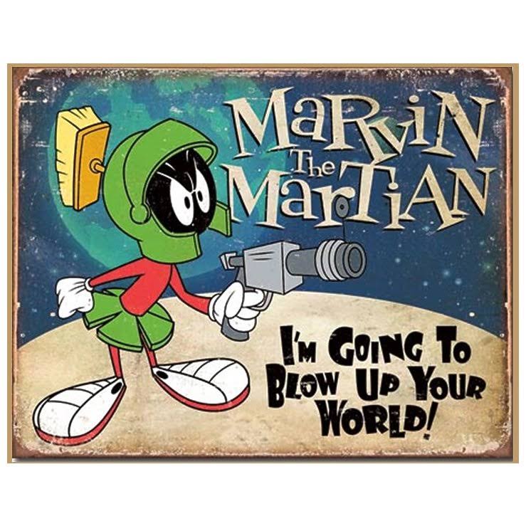Marvin The Martian Tin Sign