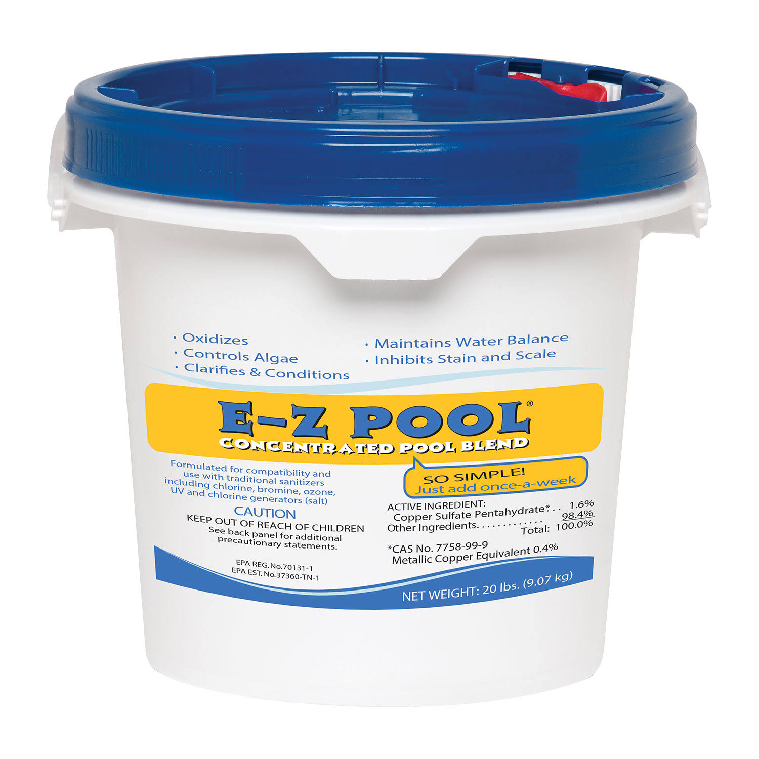 Ez Pool Concentrated Pool Blend Water Care - Soft and Simple, 20lbs