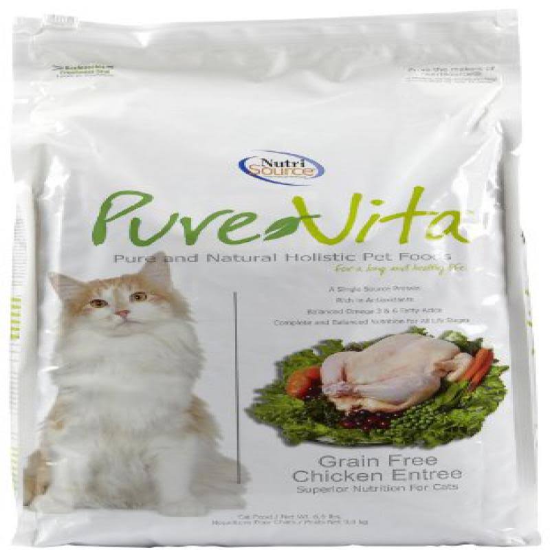 Pure Vita Grain Free Cat Food - Chicken, Dry, 6.6lb
