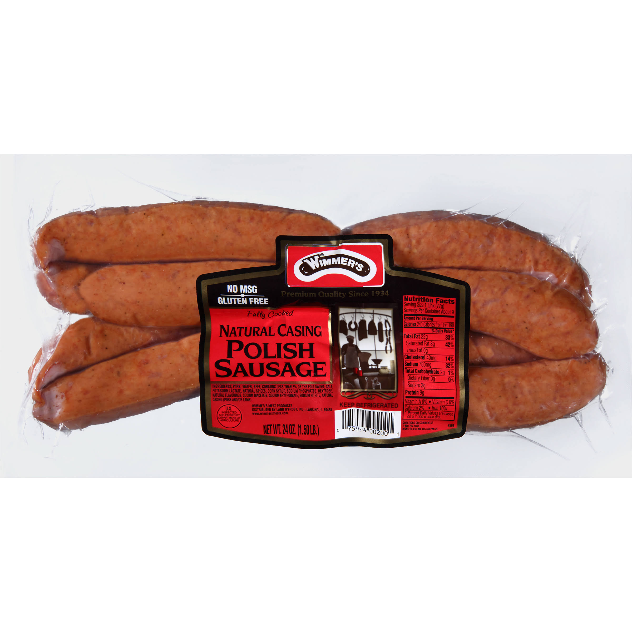 Wimmer's Natural Casing Polish Sausage - 24 oz