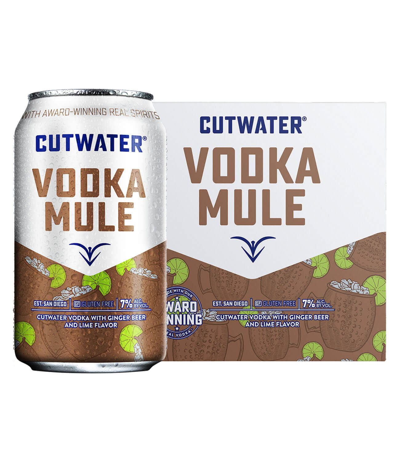 CutWater Spirits Vodka Mule 4 x 355ml Pre-Bottled Cocktails 7% Size 142cl
