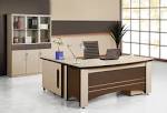Office Workspace. Contemporary Office Desk With Wooden Master ...