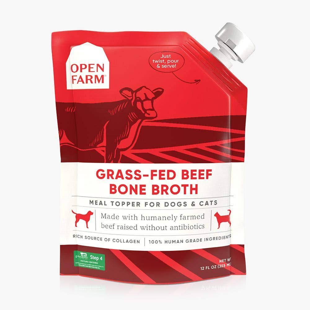 Open Farm Bone Broth for Dogs & Cats 12oz Grass-Fed Beef