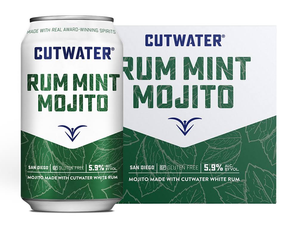 Cutwater Spirits Rum Mint Mojito 4 x 355ml Pre-Bottled Cocktails | ABV 5.90% 142cl