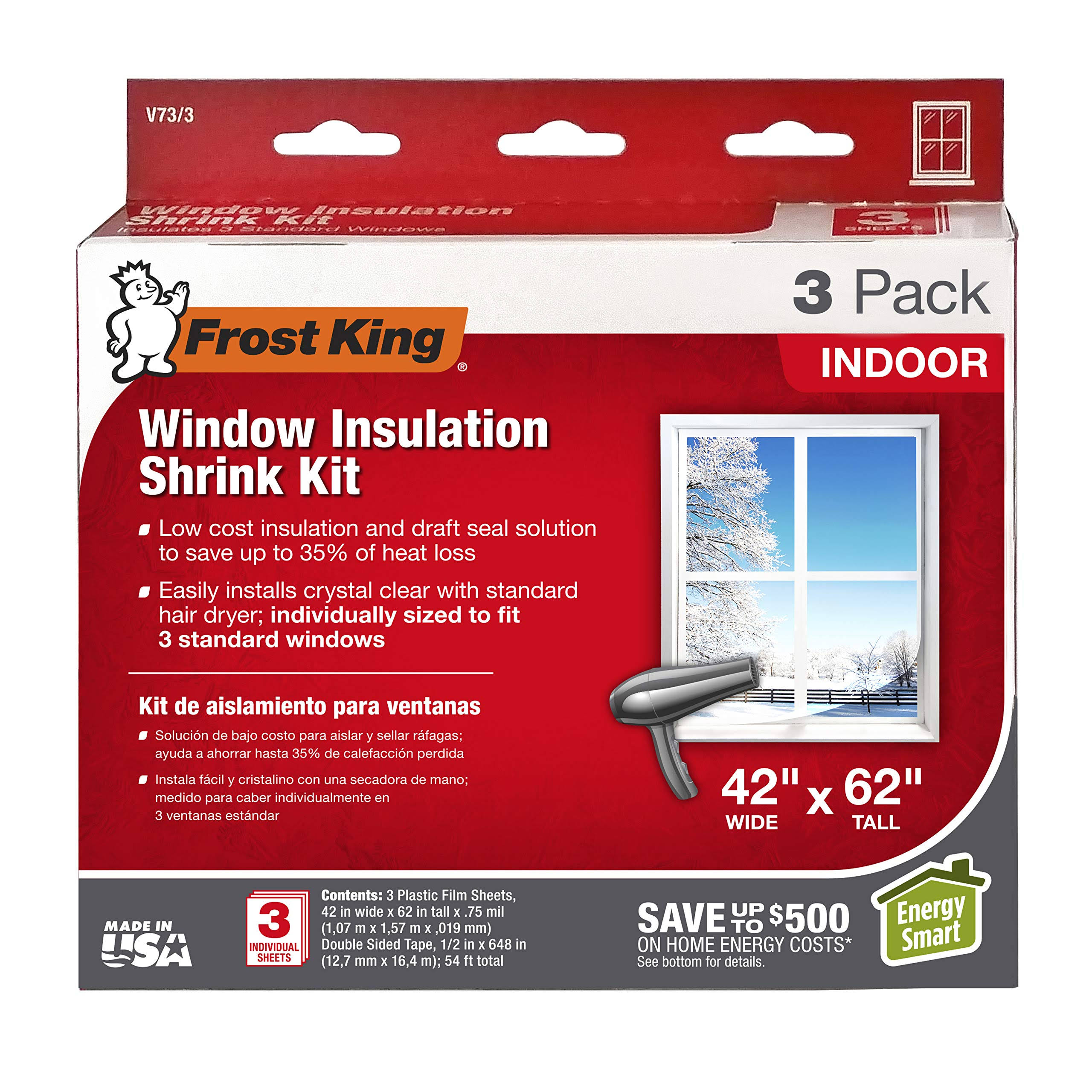 Frost King Shrink Window Insulation Kit Indoors