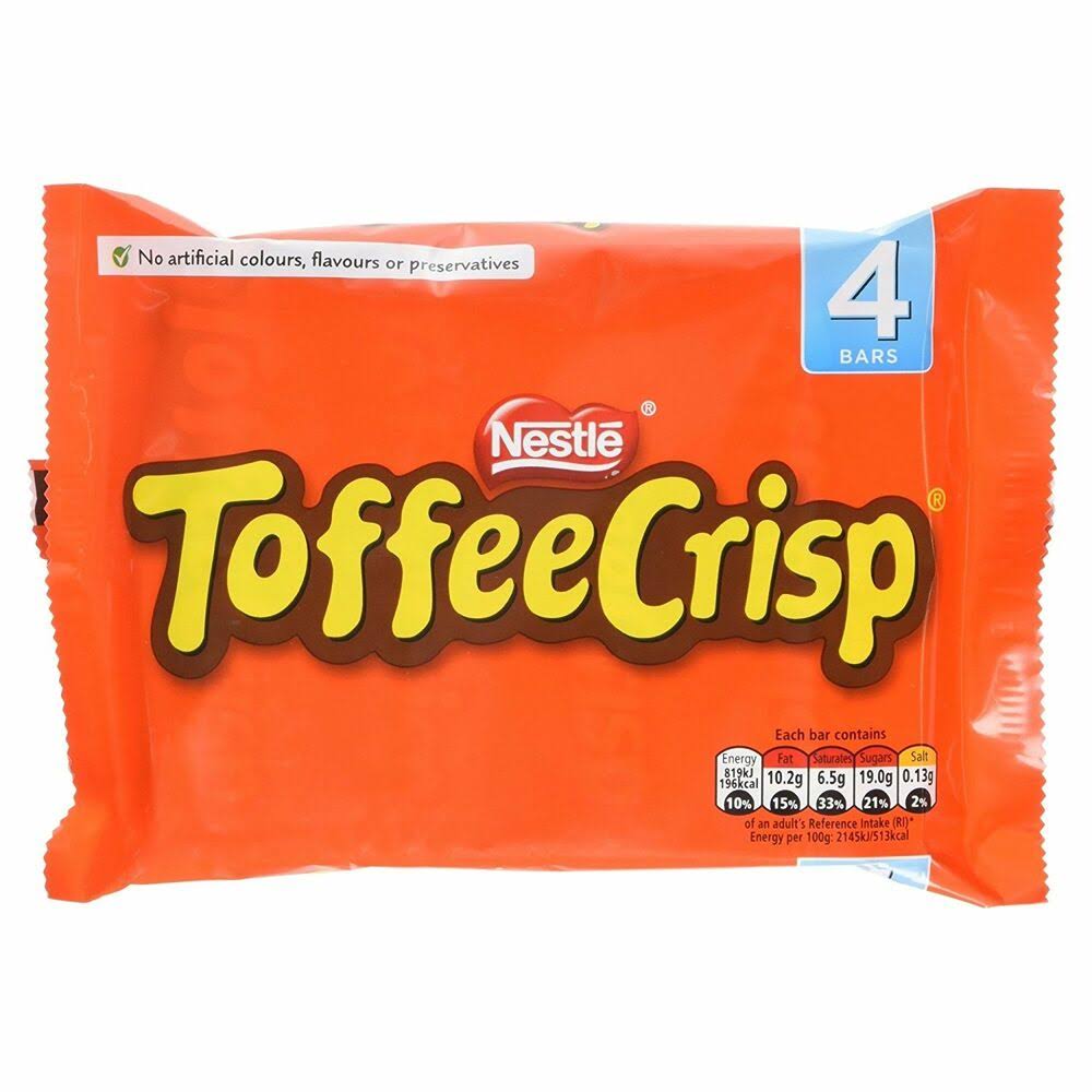 Toffee Crisp Milk Chocolates Bar Pack - 4pk, 38g