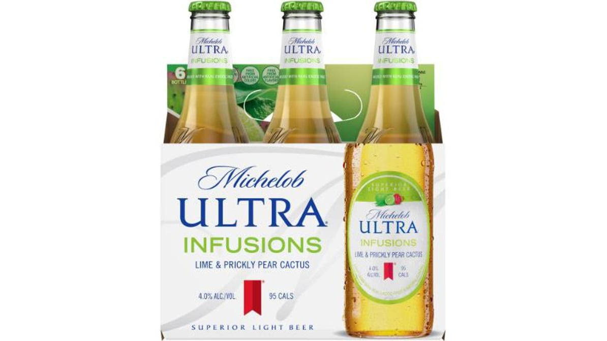 Michelob Ultra Beer, Lime & Prickly Pear Cactus, Infusions - 6 pack, 12 fl oz bottles