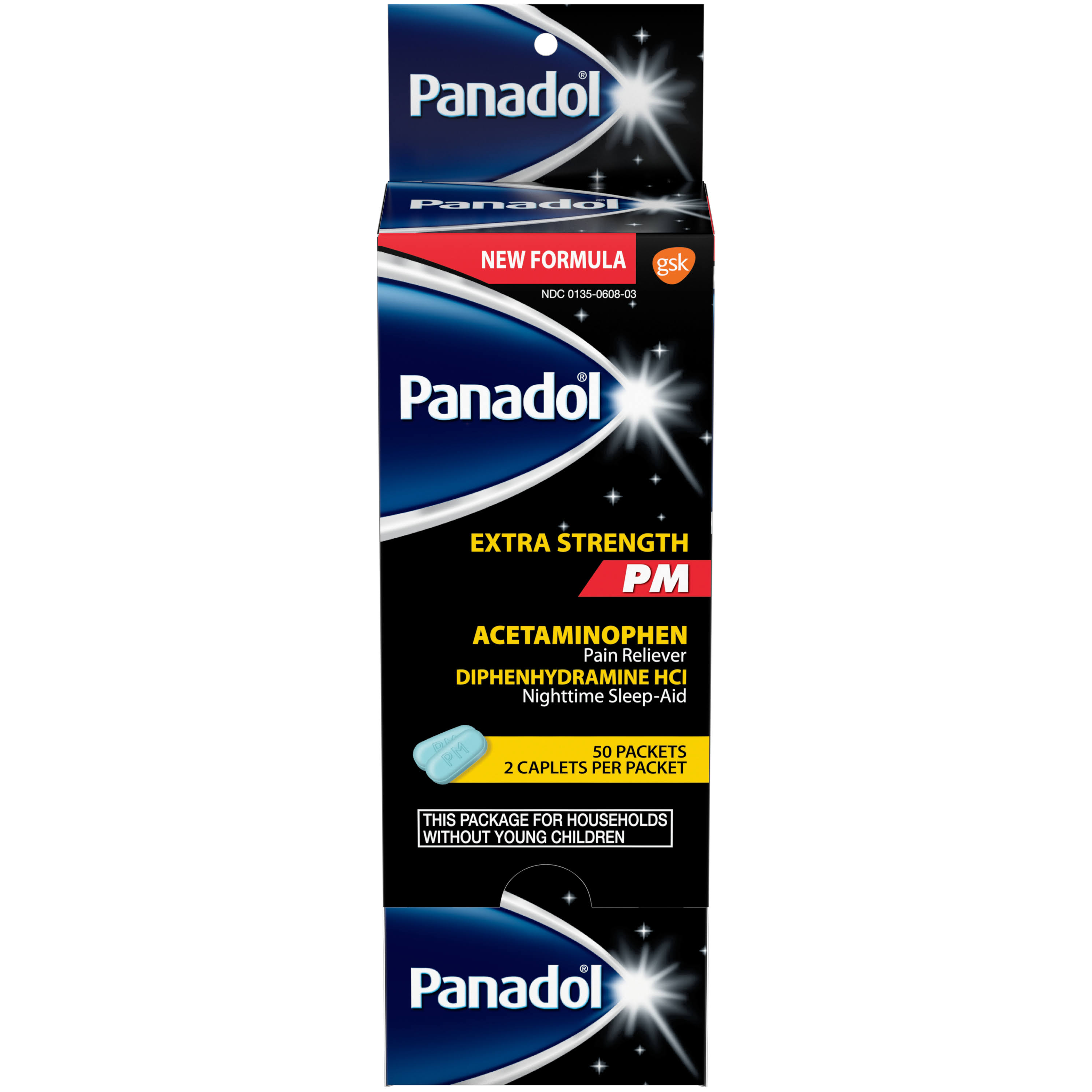 Panadol Extra Strength PM Sleeping Aid Pain Reliever - 20 Caplets