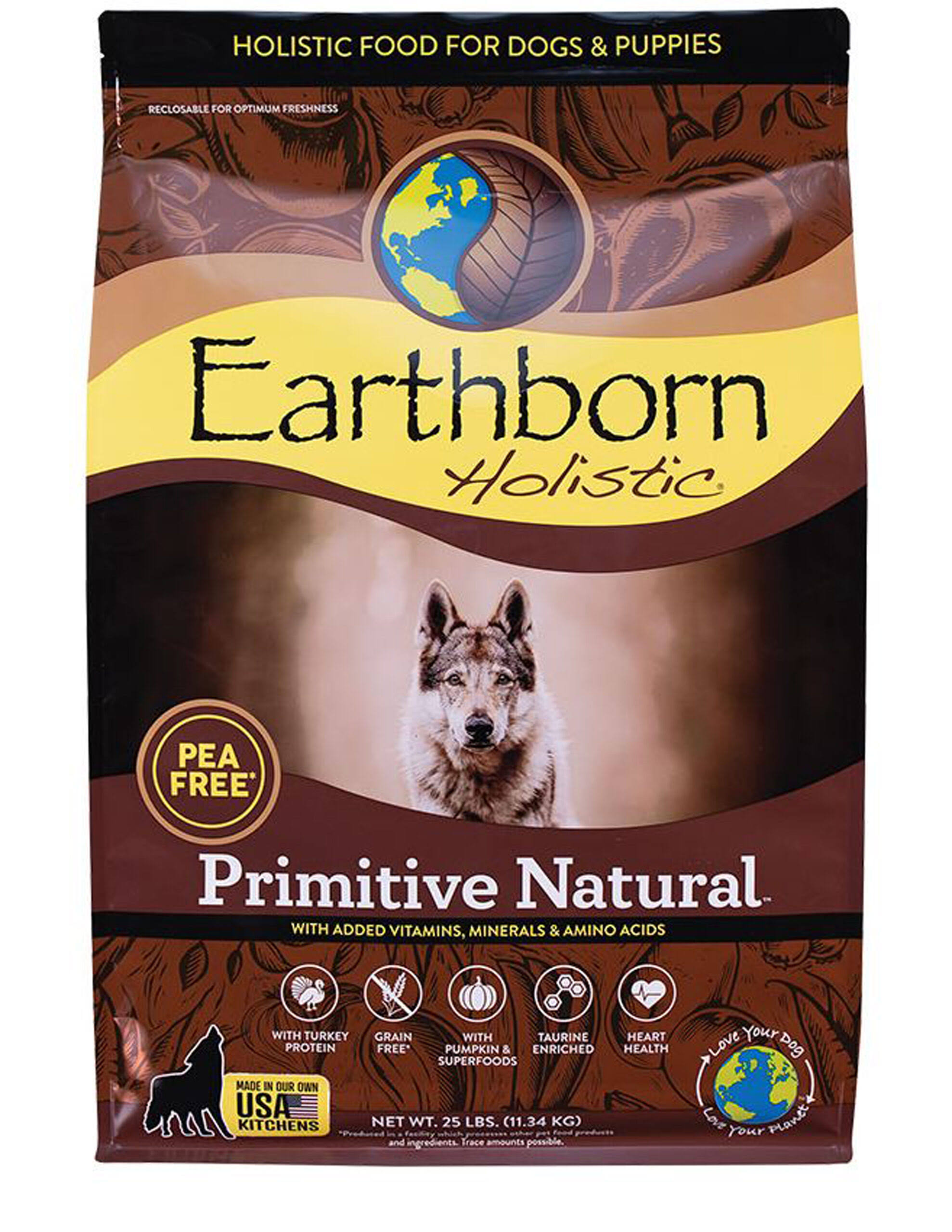 Earthborn Holistic Primitive Natural Grain-Free Natural Dry Dog Food 25 lbs