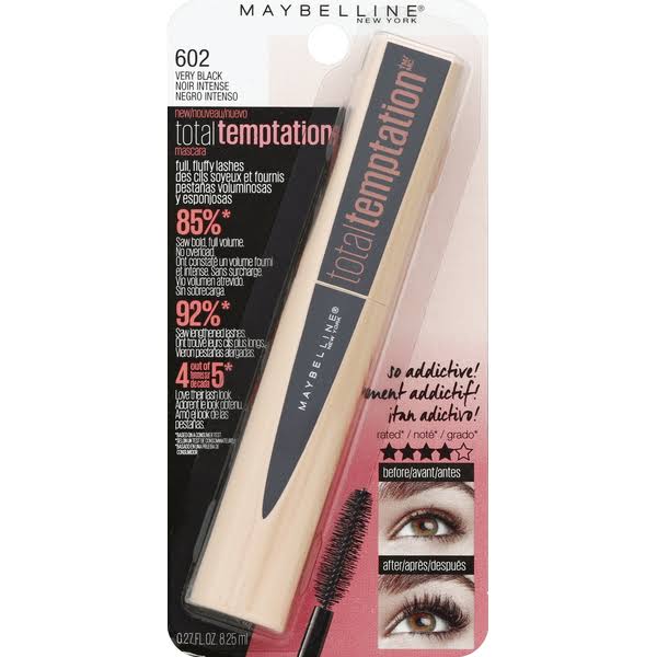 Maybelline Total Temptation Washable Mascara - Very Black, 0.27oz