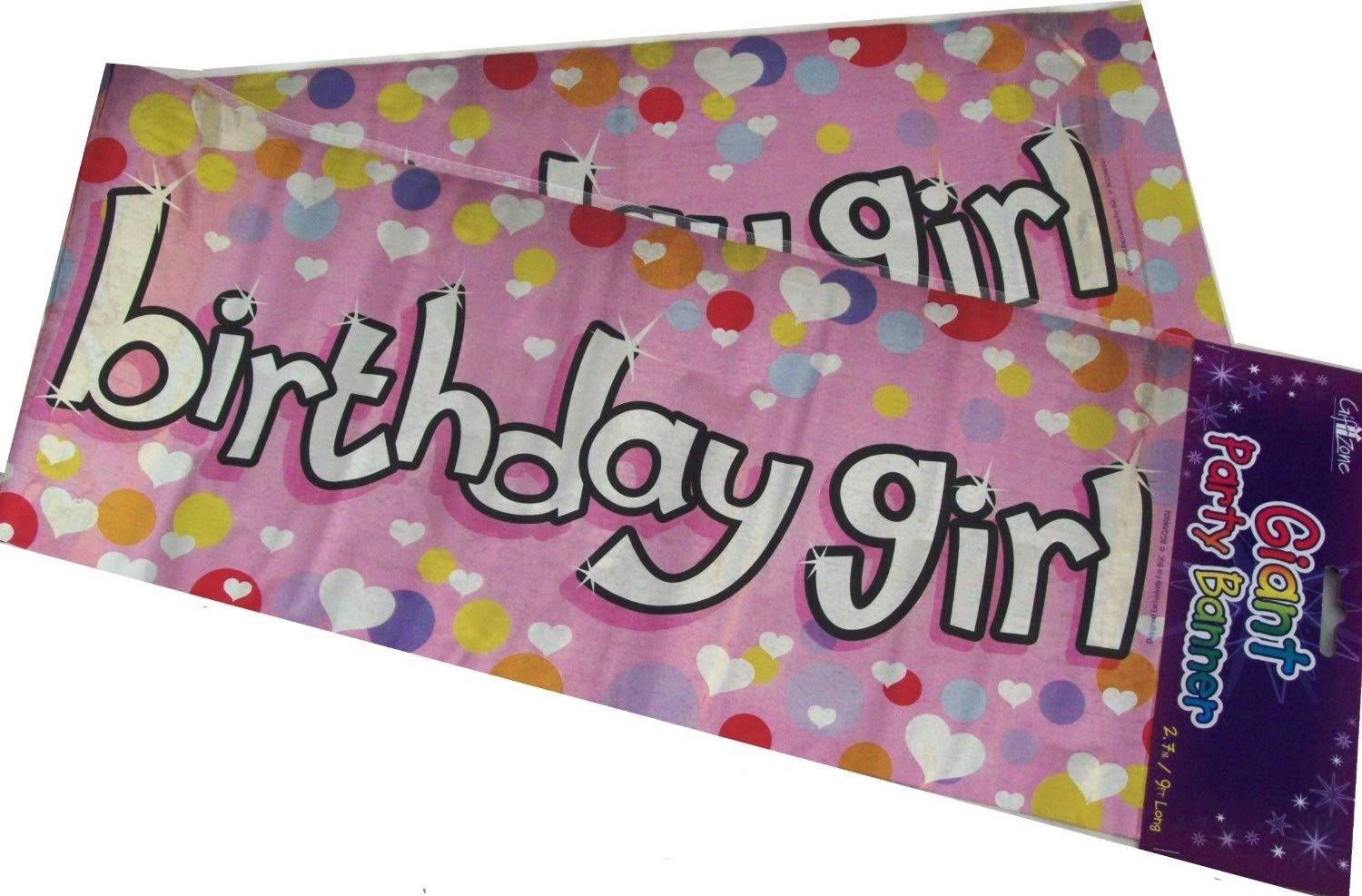 Happy Birthday - Birthday Girl Giant Party Wall Banner 3 Banners Party Decoration