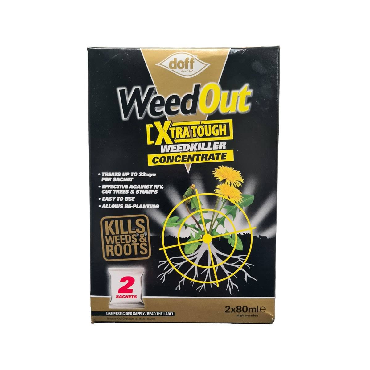 DOFF F-FC-002-DOF WeedOut Xtra Tough Weedkiller Concentrate 2 x Sachets