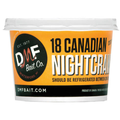 DMF Bait Canadian Nightcrawlers Fishing Lure - 18 Count