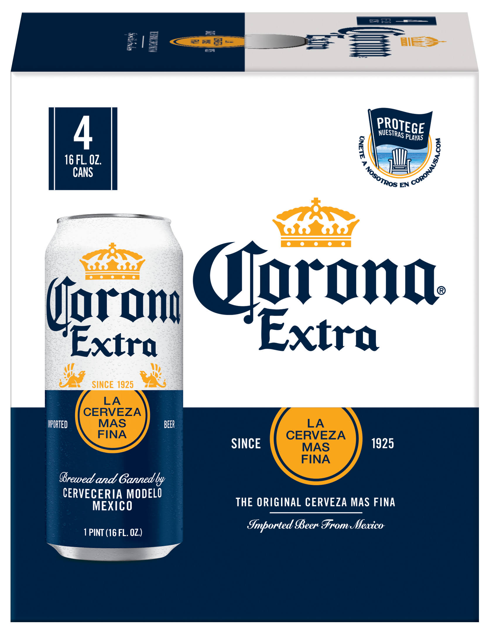 Corona Extra Lager Mexican Beer Cans - 16 fl oz