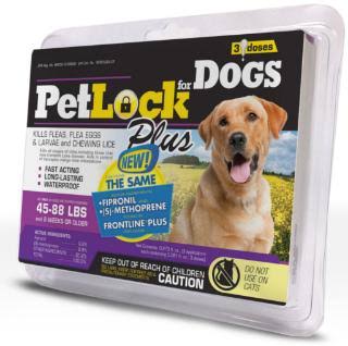 PetLock Plus Dog Flea & Tick Treatment - 3 doses