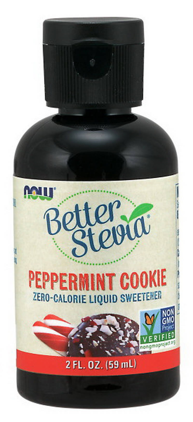 NOW Foods BetterStevia Liquid Sweetener Peppermint Cookie 2 fl oz