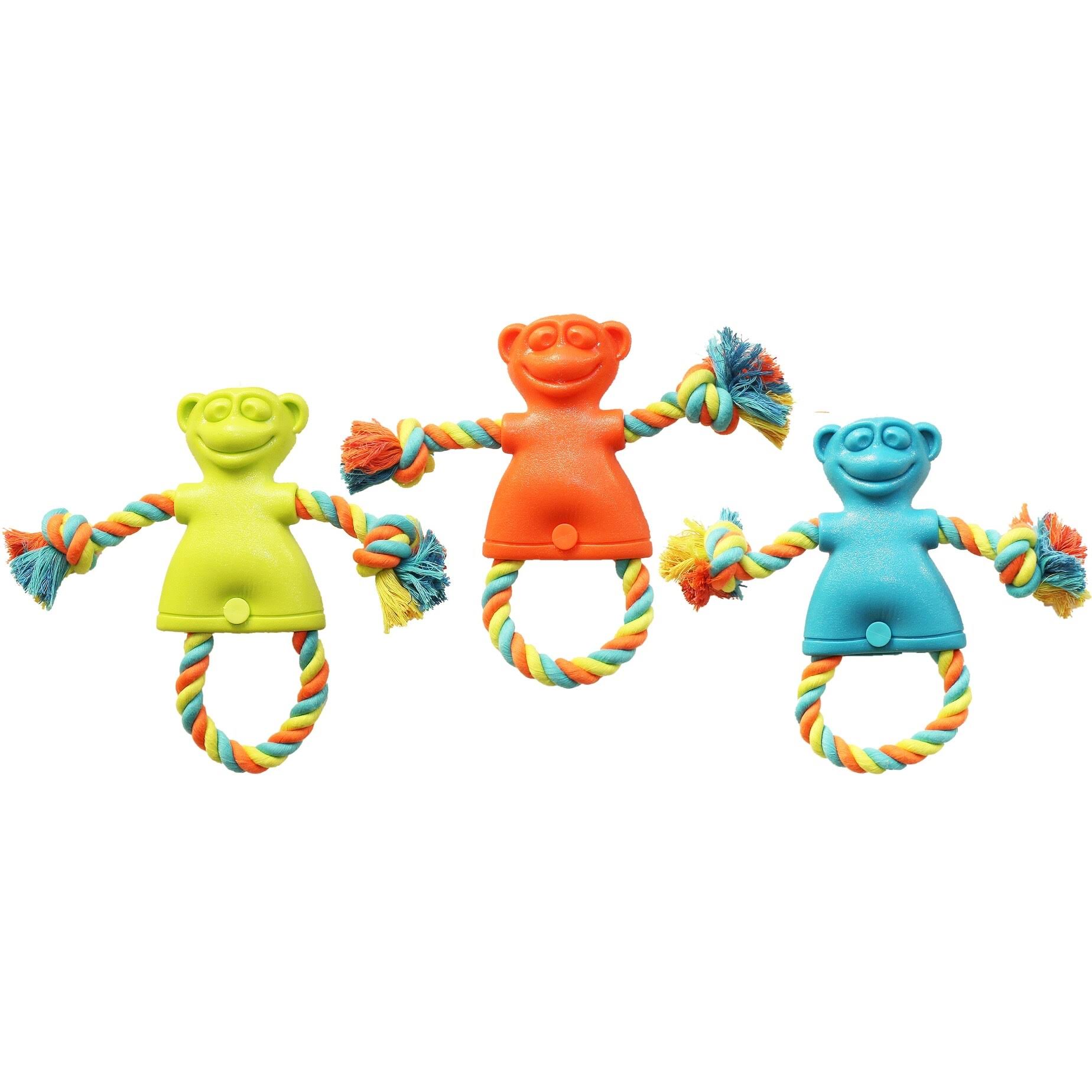 Chomper WB15502 Monkey Tug Dog Toy - Large, Assorted Colors