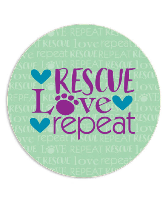 Dog Speak Coaster 'Rescue Love Repeat' Coaster One-Size