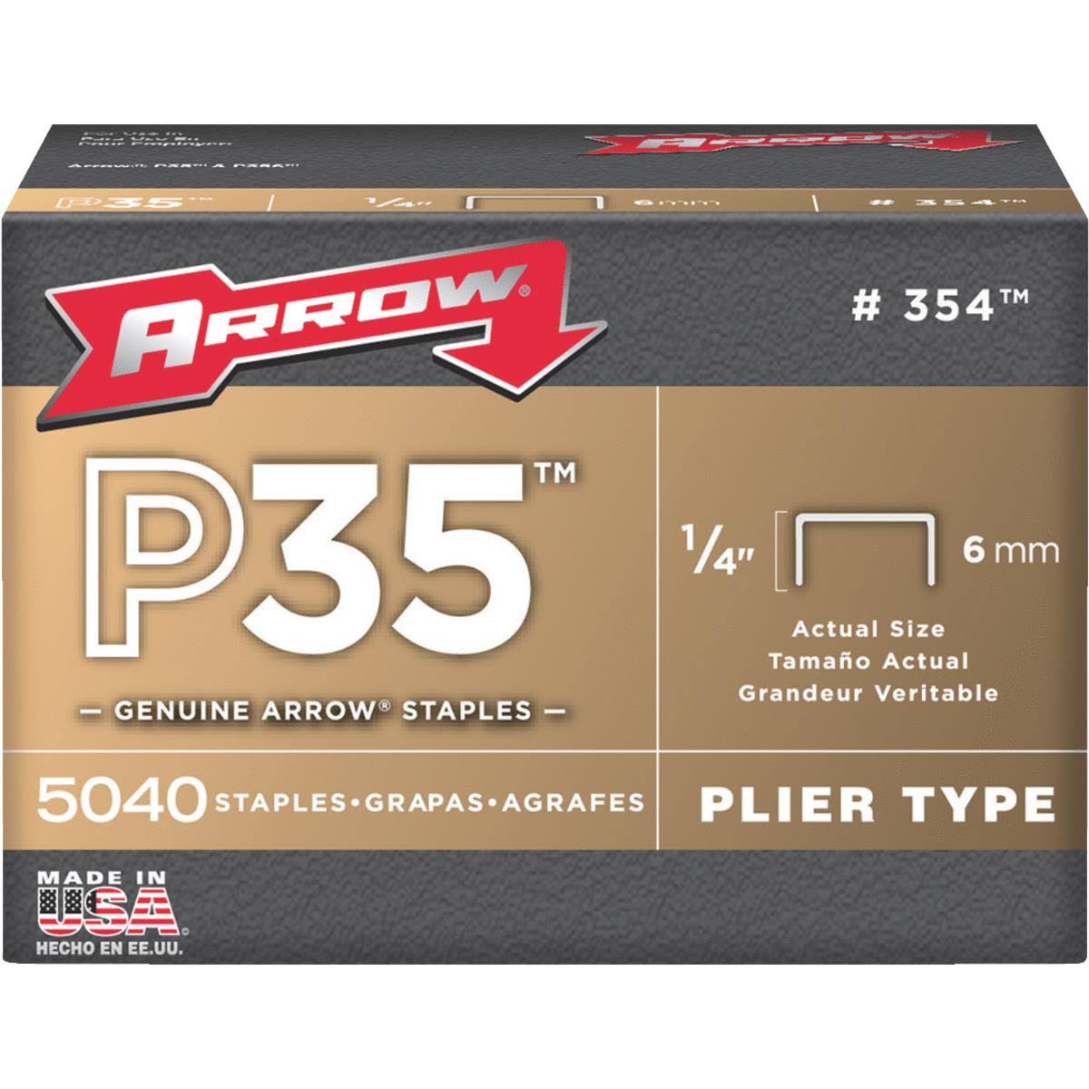 Arrow Fastener 354 Genuine P35 Staples - 1/4", 5040pk