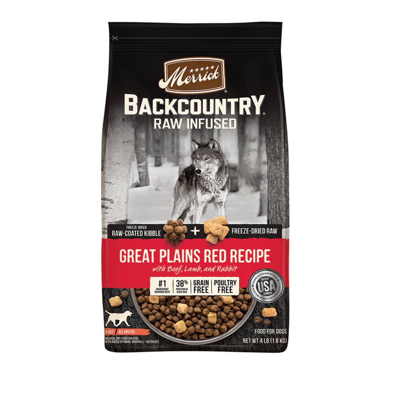 Merrick Grain Free Backcountry Raw Infused Great Plains Red | Dog Food | Size: 1.81 kg