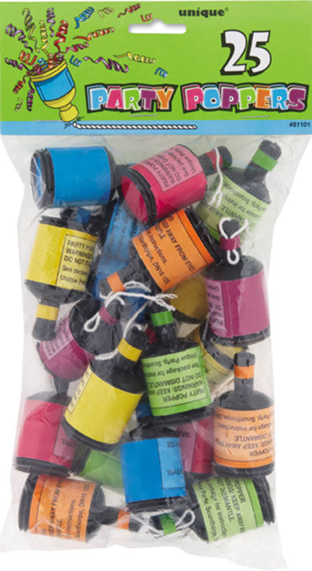 Traditional Party Poppers 25 Pack