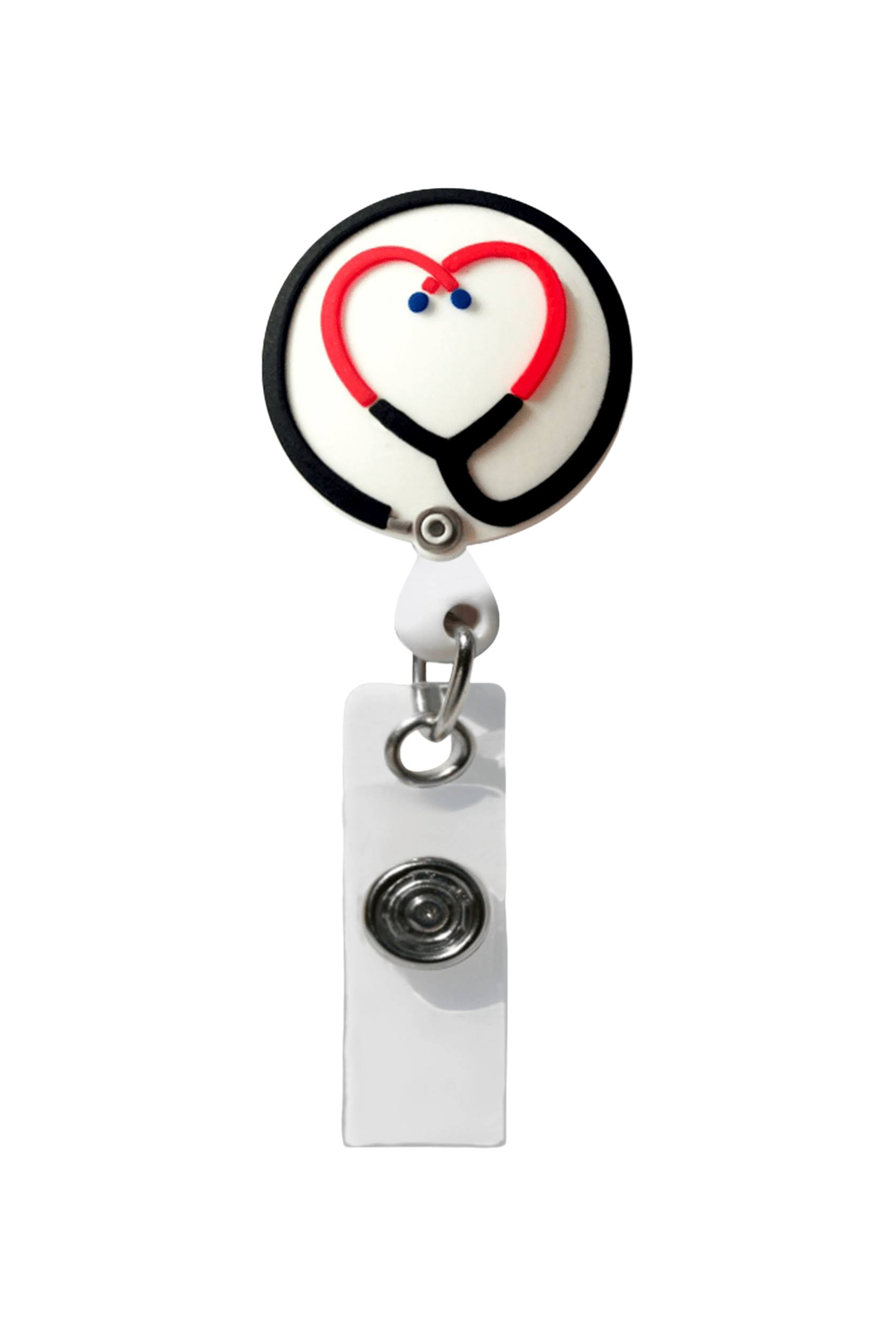 Smart Charms 3d Rubber Retractable Badge Reel - Stethoscope
