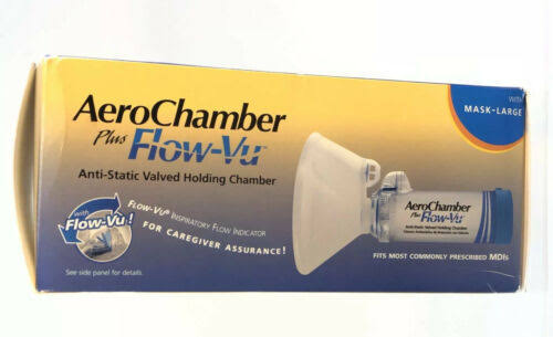 AeroChamber Plus Flow-Vu Anti Static Valved Holding Chamber for Adult Mask Large