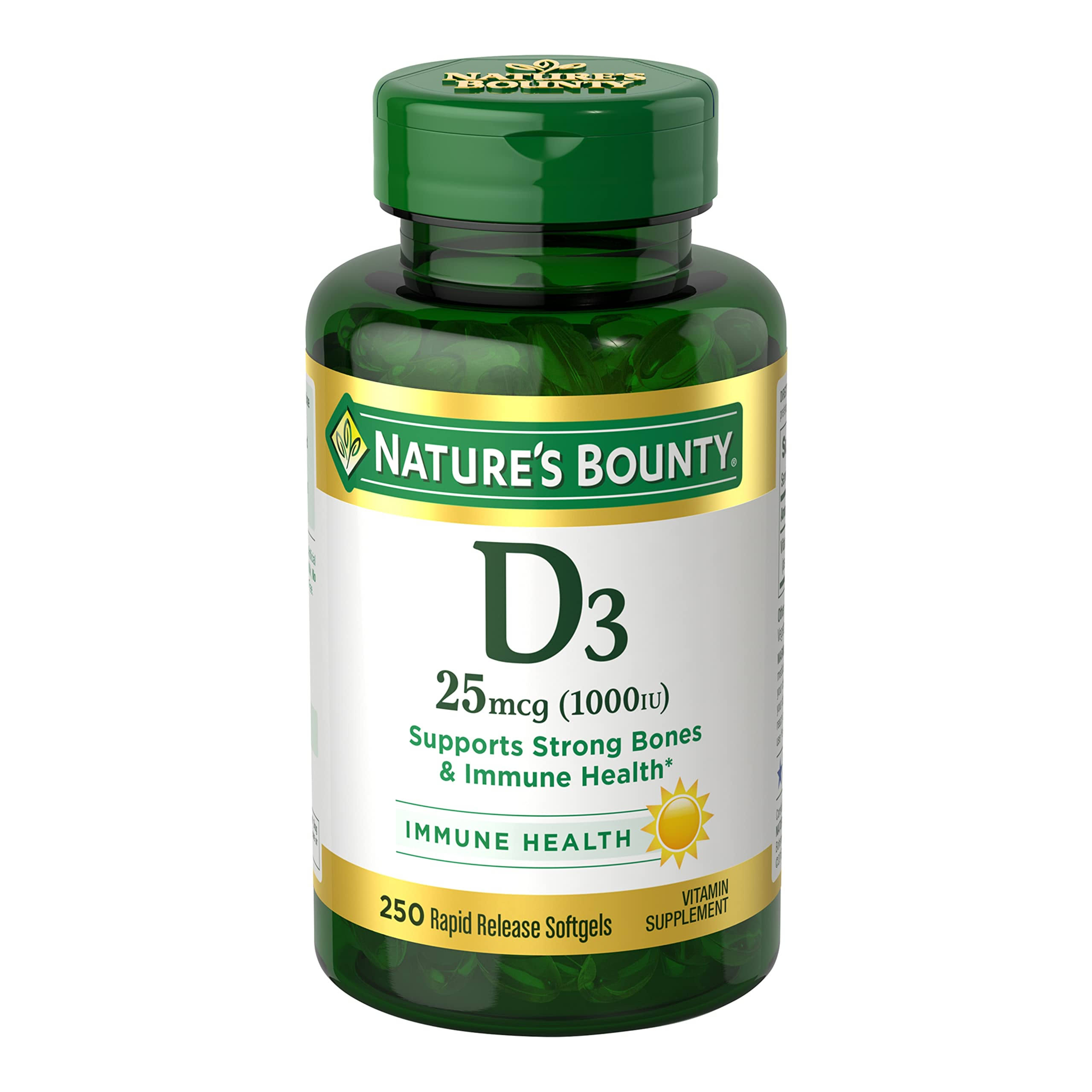 Nature's Bounty Vitamin D3 1000 IU - 250 Softgels