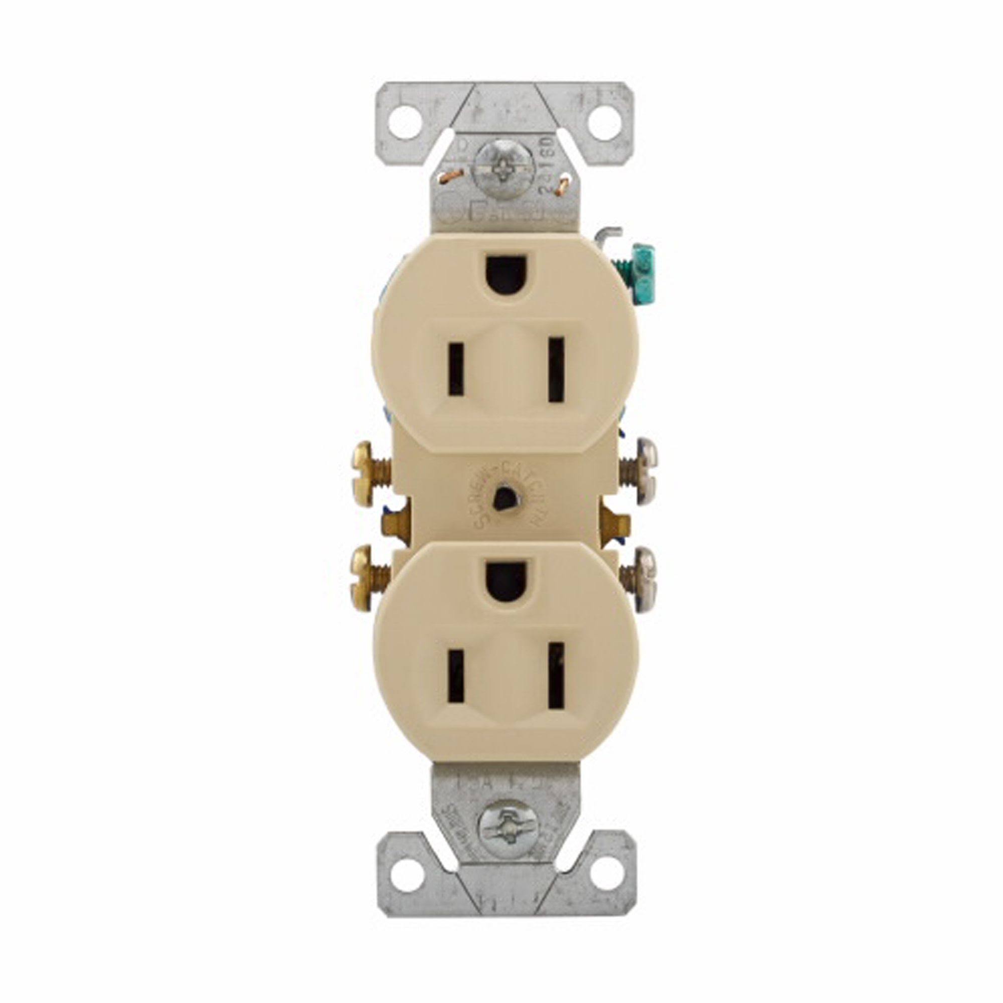 Cooper Wiring Devices Grounded Receptacle - Ivory, 270V, 15A