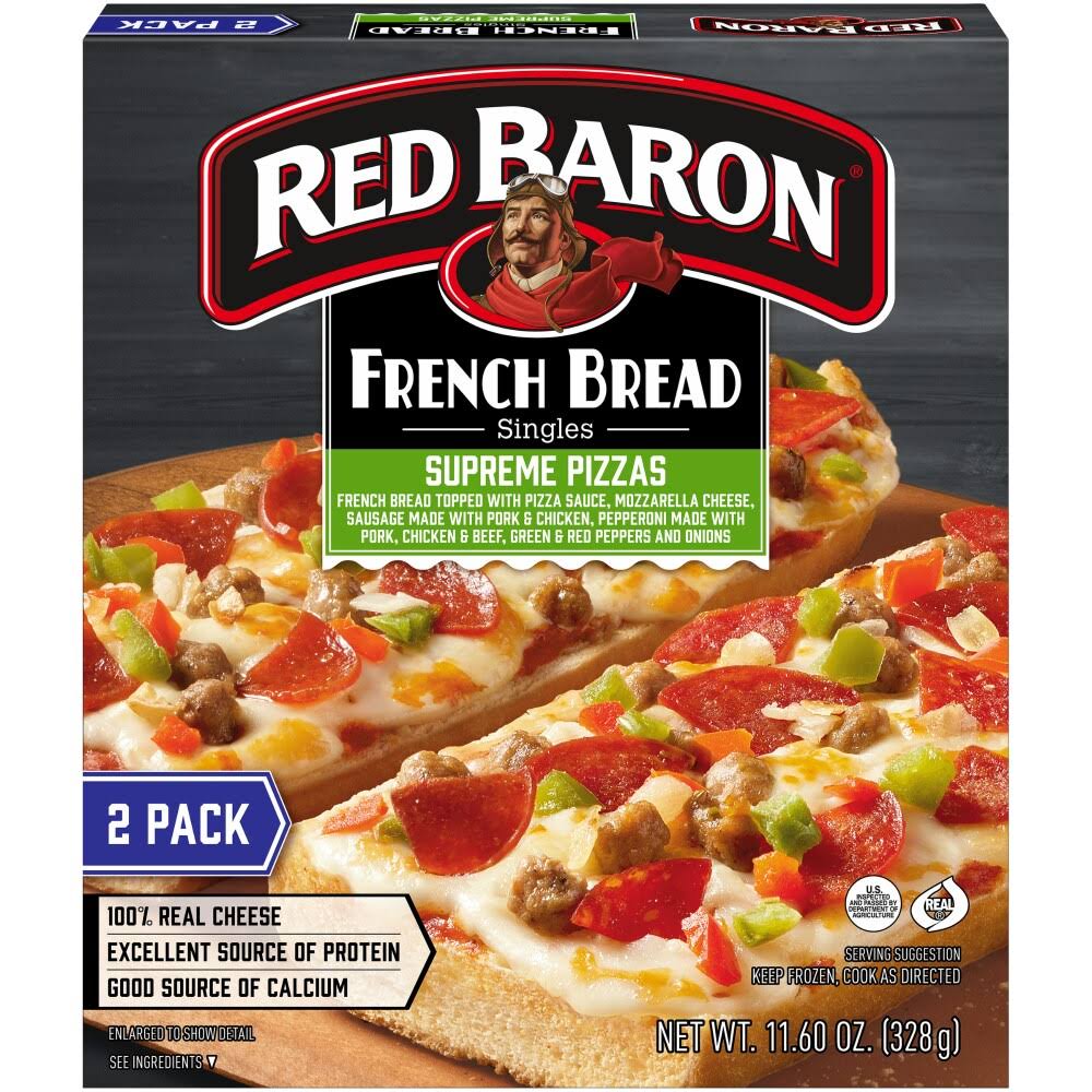 Red Baron Singles French Bread Supreme Pizzas - 11.6oz, x2
