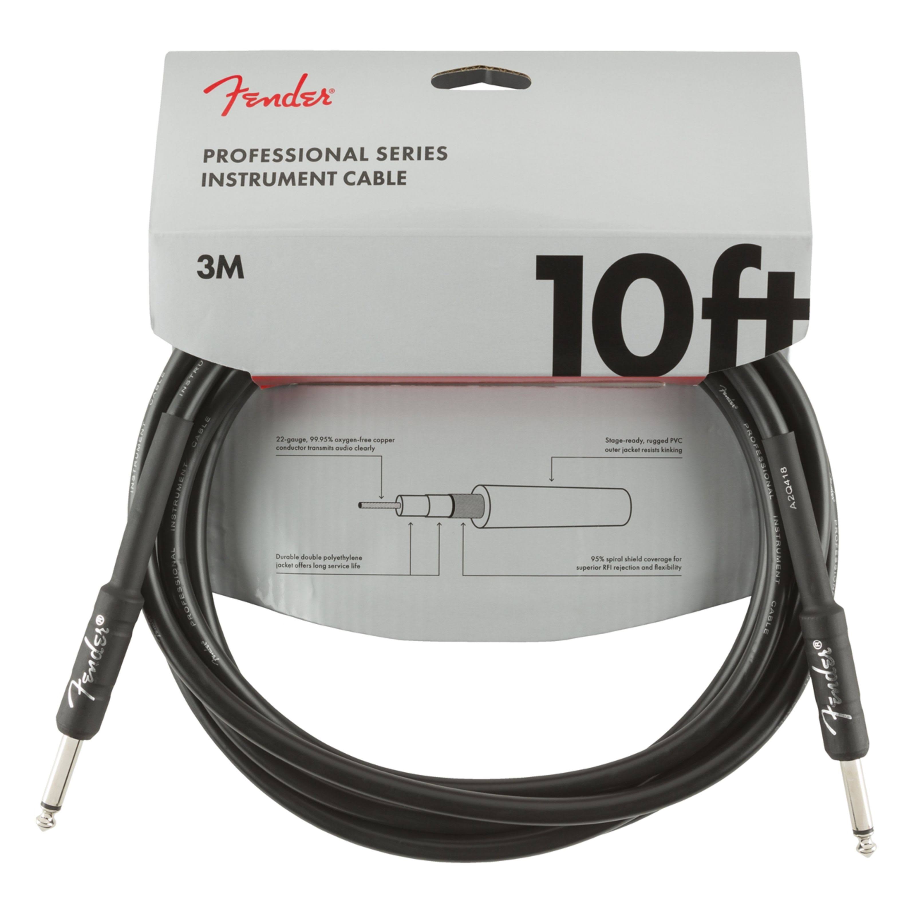 Fender Professional Series 10ft Instrument Cable Black