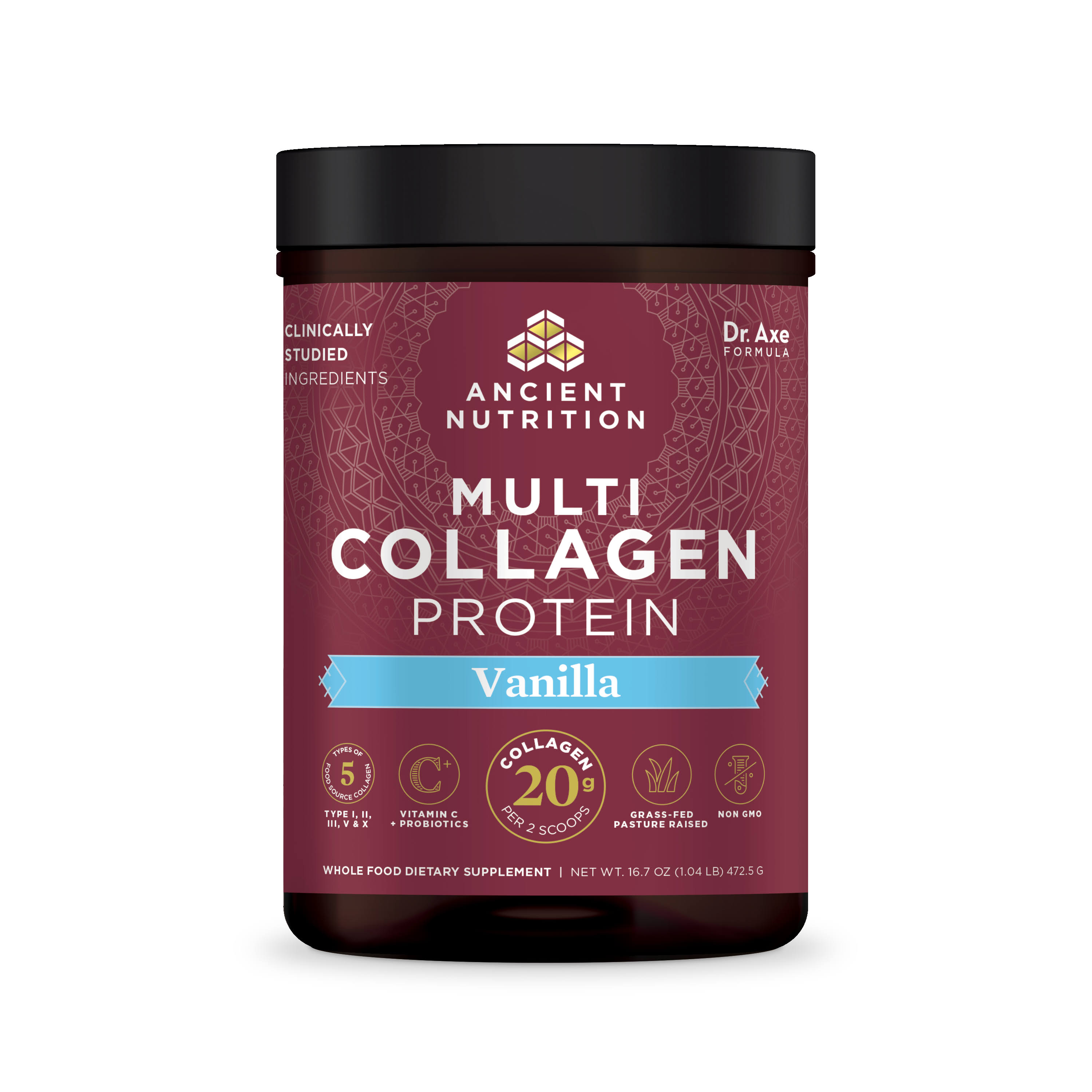 Dr. Axe / Ancient Nutrition Multi Collagen Protein - Vanilla 475g