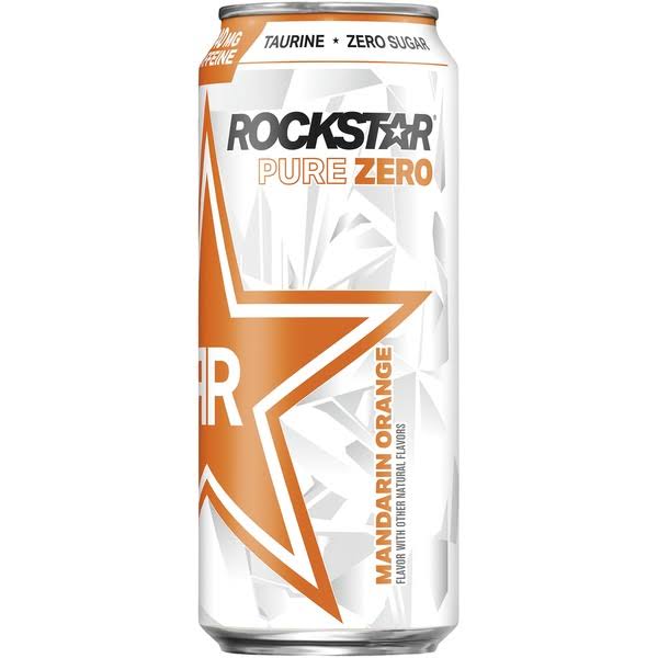 Rockstar Pure Zero Energy Drink, Sugar Free, Mandarin Orange - 16 fl oz