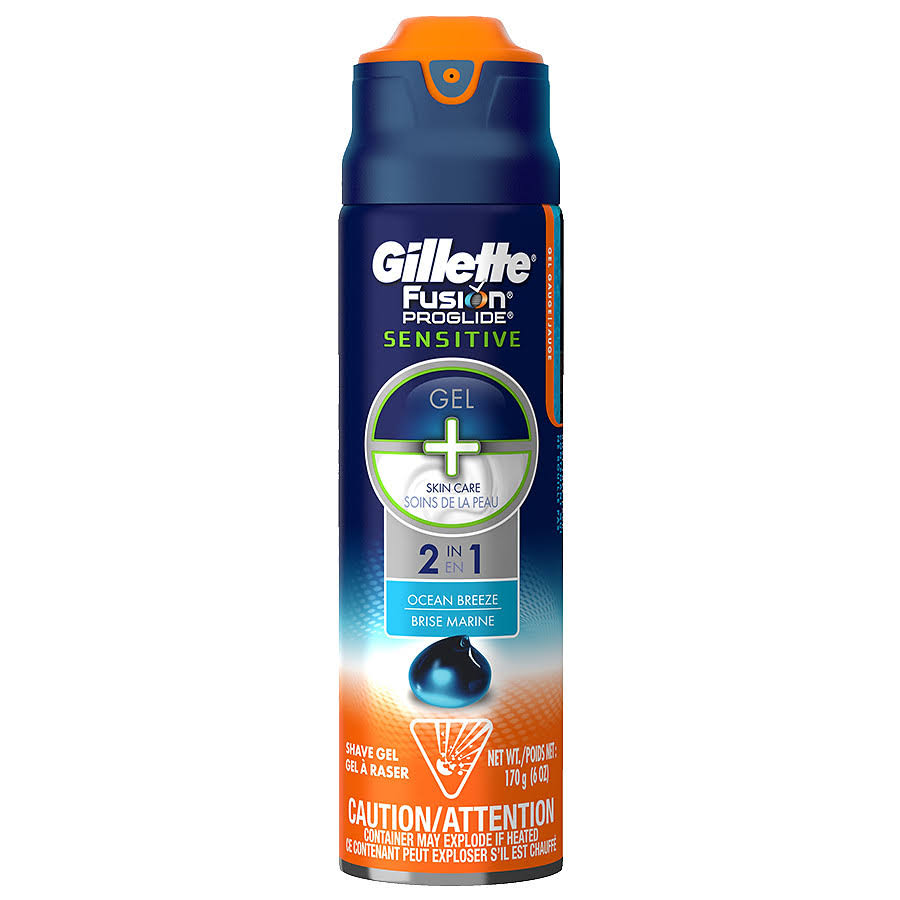 Gillette Fusion ProGlide Sensitive Shave Gel - Ocean Breeze, 6 oz
